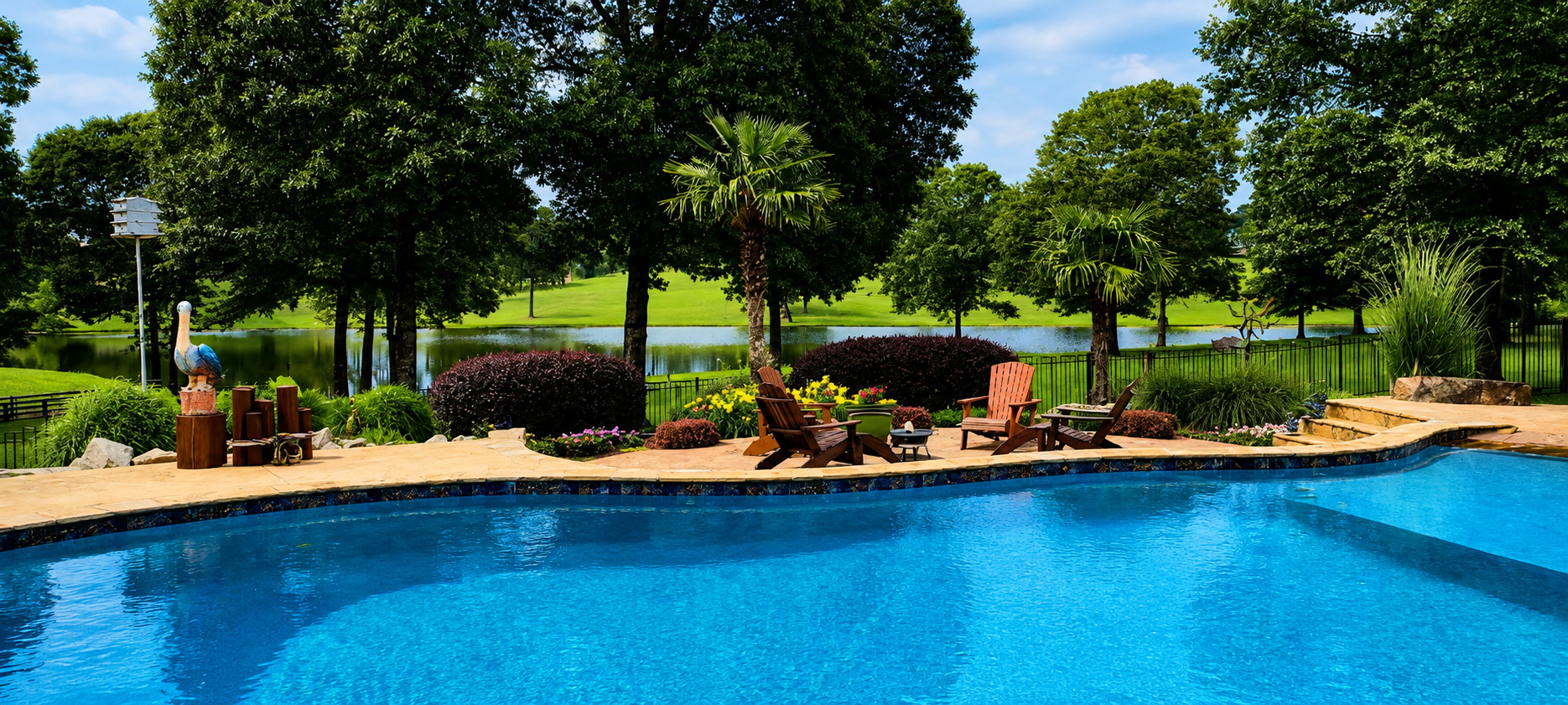 Saltwater pool and landscaping